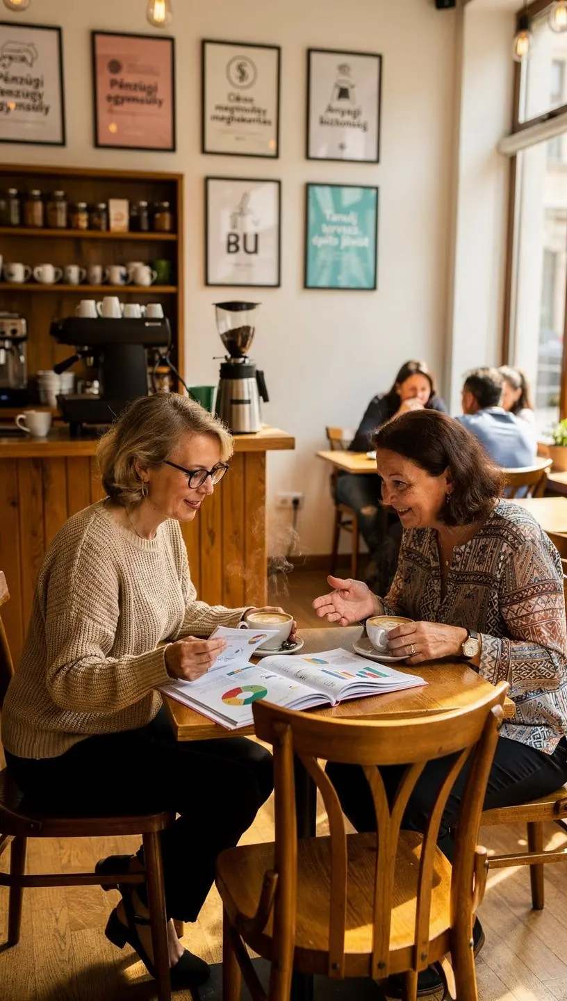 Grafika, amely a pénzügyi tudatosság fontosságát hangsúlyozza a mindennapi életben.